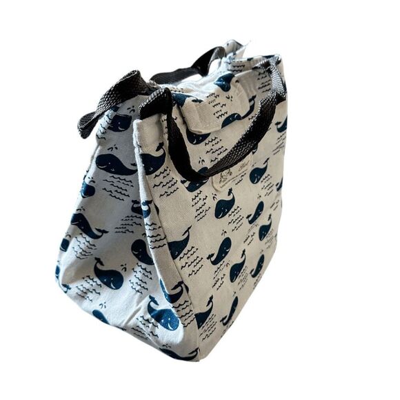 Brand New Canvas Insulated Compact Reusable Tote Cooler Lunch Bag with Handles - Picture 7 of 7
